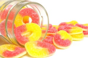 mango and peach rings