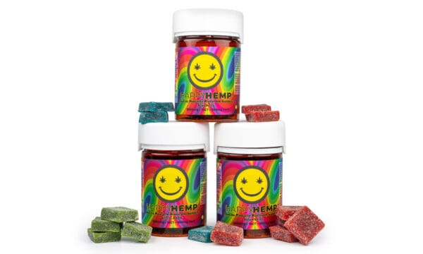 mushroom gummies in three jars