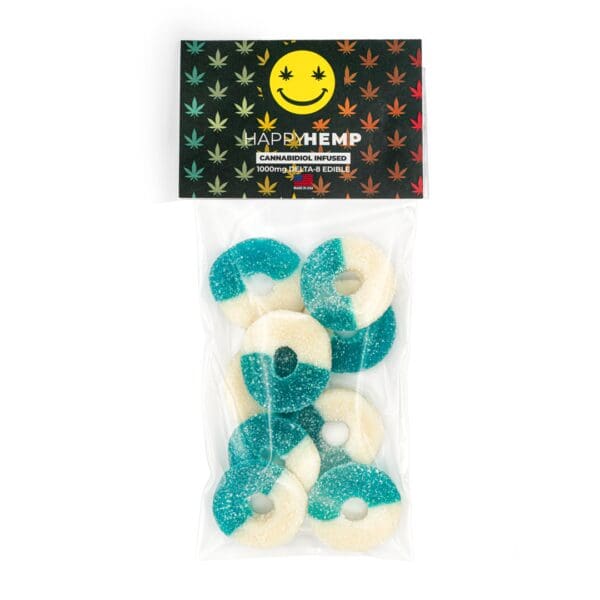 Happy Hemp Delta 8 THC Candy Samples: BLUE RINGS