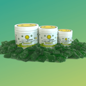 CBD gummies, green apple CBD, high potency CBD, vegan CBD gummies, Happy Hemp products