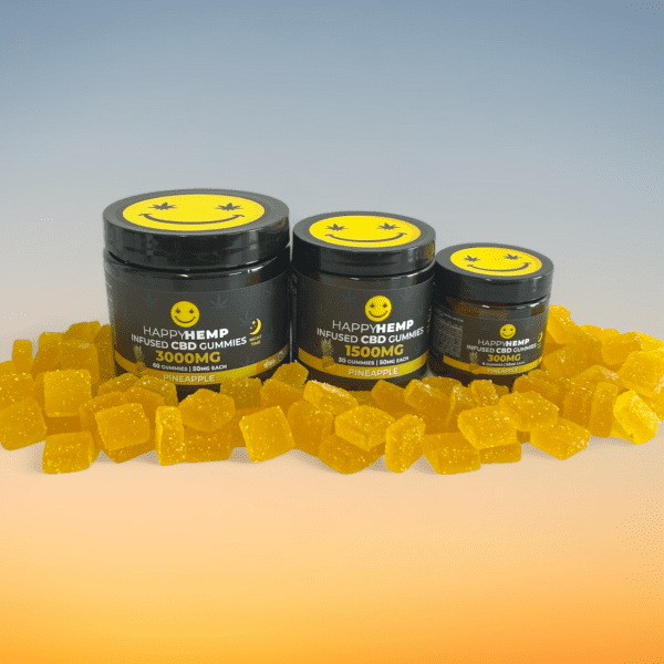 pineapple CBD gummies, natural sleep aid, tropical CBD, Happy Hemp, sleep-enhancing gummies