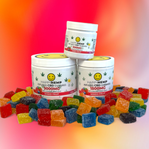 CBD gummies variety, mixed flavor CBD, health benefits CBD, natural CBD gummies, Happy Hemp