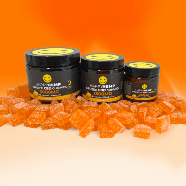 mango CBD gummies, sleep aid, natural sleep gummies, Happy Hemp, tropical CBD