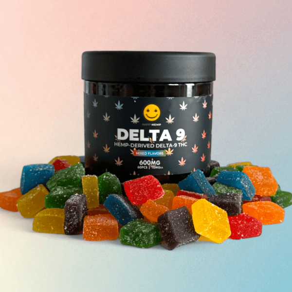 60 count, Delta 9 THC Gummies, Happy Hemp, THC Edibles, Delta 9 Edibles, Best Delta 9 Gummies