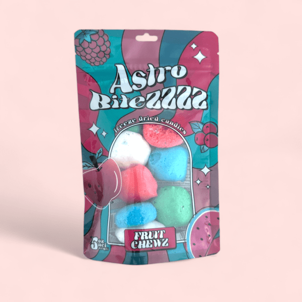 freeze-dried candy, sour fruit bites, fruit chews, astro geeks, zesty gummy worms